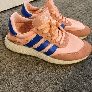 Adidas “Iniki” boost sneaker pink with royal blue